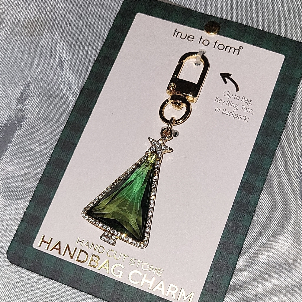 True to Form Christmas Tree Green Handbag Charm Brand New HL rt tp Ls